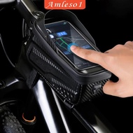[Amleso1] Bike Phone Front Frame Bag Phone Case Holder Storage Bag Bag