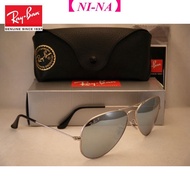 【Original】r Ay/ban sunglasses 3025 aviator matte silver W silver mirror polar lens (rb3025 019/W3 58