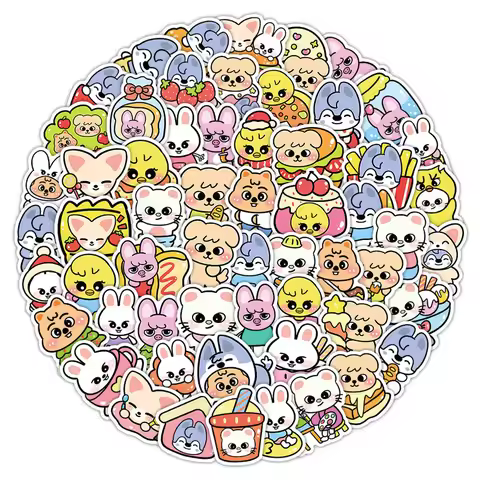 100pcs/Set Skzoo Cute Cartoon Stickers Leebit Bbokari Dwaekki Collection Straykids Decorative Kids C