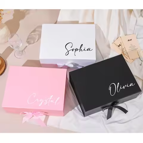 Custom Gift Box with Ribbon, Personalized Gift Box for Wedding Gift Box, Baby Keepsake Box, Birthday