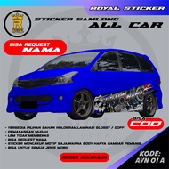 DECAL MOBIL AVANZA XENIA STIKER DECAL MOBIL DESAIN TERBARU MASA KINI FREE REQUEST TULISAN/NAMA - AVZ
