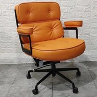 找得 - 包安裝包送貨舒適人體工學椅皮辦公轉椅電腦椅鋁合金腳老闆椅大班椅（橙色西皮+黑色支架 包安裝）80093