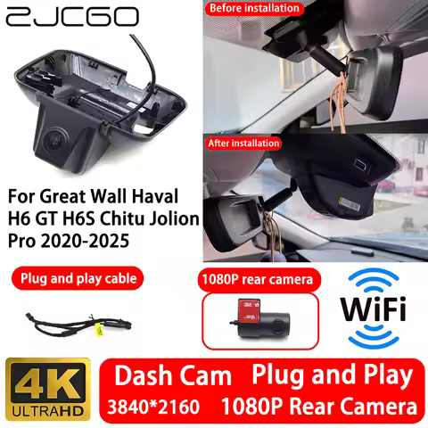 for Great Wall Haval H6 GT H6S Chitu Jolion Pro 2020-2025 4K 2160P Front Rear Camera Dash Cam Wifi P
