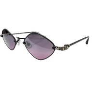 全新 □ CHROME HEARTS Diamond Dog SV925 花卉十字鏡腳太陽眼鏡 霧面黑紫色鏡片 50□22-141 近視鏡鏡片 日本製 男士