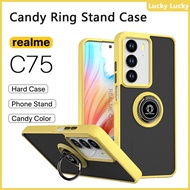 Realme C75 Case C75X C73 C71 C65 C63 C61 C55 C53 C51 Hard Casing Acrylic Ring Stand Casing Shock Pro