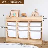 Spot parcel post Solid Wood Childrens Room Toy Storage Cabinet Two-in-One Combination Storage Rack Bookshelf Large Capacity Living Room Balcony Storage Cabinet