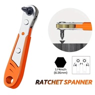 Mini Ratchet Wrench Screwdriver 1/4 Hex Adjustable Quick Release Socket Handle Repair Hand Tool For 