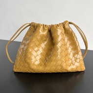 BV New Style Leather Drawstring Dustbag Lucky Bag Bag Woven Trash Bag Lazy Cowhide Drawstring Drawst