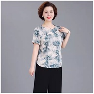 ซูเซียใหม่เสื้อผ้ายายหญิงวัยกลางคนและผู้สูงอายุ50ปีแม่เสื้อผ้าหน้าร้อนอายุ60ปีชุดแขนสั้นผ้าชีฟองน้ำแ