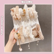Autumn And Winter Plush Shark Clip Bow Clip Female Cute Tassel Hair Clip Sweet Hair Clip Headdress 鲨