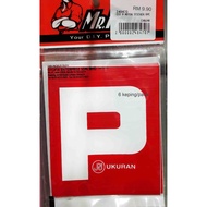 JPJ car License P sticker-ukuran pelekat JPJ-Lesen P (untuk kereta/for car)