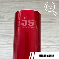 [ ROLL ] Sticker Merah Candy / Skotlet Red Mettalic Glossy / Stiker Merah Glossy Candy Metalik
