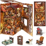 Book Nook Kit, Book Nook Kits for Adults, DIY Miniature Dollhouse Kit 3D Wooden Puzzle Booknook Book