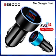 ESSGOO  Universal Car Charger QC3.0 2 USB Car Super Charger For 12V 24v Car Fast Charger