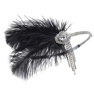 G a t s b y H e d p ic Black Feather Headband Hair Accessories Peacock 1 9 2 0 h n