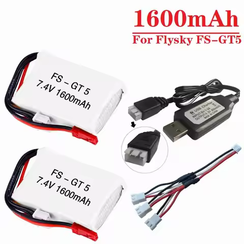 7.4v 1600MaH Battery For Flysky FS-GT5 MC6C/MCE7 2.4G 6CH Transmitter Spare Parts 7.4v Lipo Battery 