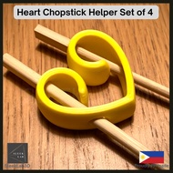 Heart Chopstick Helper Set of 4 | Beginner Training Chopstick Aid