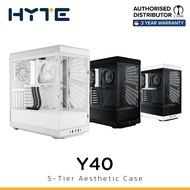 HYTE Y40 S Tier ATX TG Mid-Tower Case, 2 x 120mm Fans, Included PCIE 4.0 Riser Cable [3 Color Option