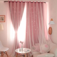 1X2m Nordic Star Ins Princess Wind Curtain Stars Blackout Curtains for Bedroom Girls Kids Baby Windo