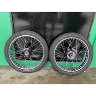 UNION CYCLE 1.60-18 RIM SET + TAYAR F20/TT100 250-18/ 80/90-17 / 90/90-17 Dunlop (PNP RXZ)