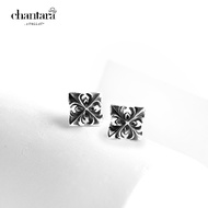 CHANTARA-Stud Earrings 925 Silver "Cross Crucifix Earring" Fashion Free Cleaning Cloth