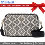 Kate Spade Handbag In Gift Box Spade Flower Camera Bag Black Multi # KK063