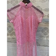 100% new pink lace ao dai price 300 100
