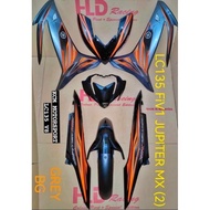 COVERSET LC 135 V8 Fi Alpha grey Hitam/ Yamaha LC/ 135 LC V8/ LC V8 Aurora Oren/ tampal sticker/Auro