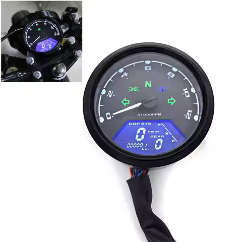 Motorcycle Meter LED Digita Indicator Light Tachometer Odometer Speedometer Oil Meter Multifunction 