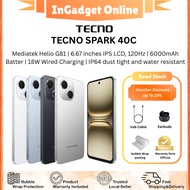 [PROMO] Tecno Spark 40c 4GB +128GB / 8GB + 256GB | Mediatek Helio G81 | 6000mAh Battery | Original