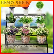 SS 3 Tier Flower Rack Stand Pot Plant Garden Balcony 0142 - Rak Pasu Bunga 3 Tingkat Gantung Besi Tahan Karat