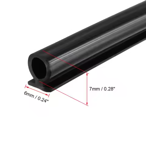 Uxcell 1/3/5Meters T-Slot Mount Window Weatherstrip Bulb Seal 6.5/7/9mm Bulb Bubble for 4/5/6mm Slot