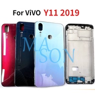 Back Battery Cover Housing For VIVO Y11 2019 1906 LCD Housing Middle Frame Plate Cover Bezel replace