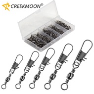 100Pcs/box 5 Size Fishing Connector Accessories 4#-12# Pin Bearing Rolling Swivel Stainless Steel Sn
