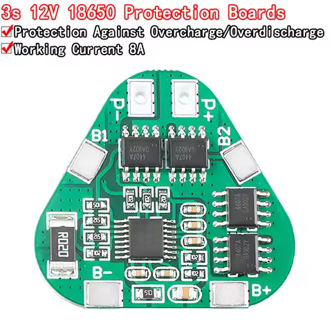 3S 12V 18650 Lithium Battery Protection Board 11.1V 12.6V overcharge over-discharge protect 8A 3 Cel