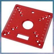 (XCTS) 1 Piece Router Table Insert PlateMini Square Woodworking Bench Router Flip Plate Red Aluminum