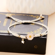 Fashion Handmade Braided Daisy Sunflower Flower Star Rope Bracelet Adjustable Bangle Women Men Lucky