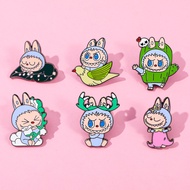 6Pcs/Set Cute Labu Metal Badges Enamel Brooches Badges Bags Decoration Accessories Pin