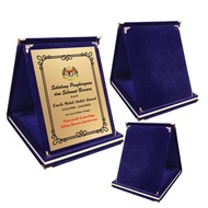 Kotak Velvet Kayu Eksklusif – Blue Premium Award Box [S/M/L] | Untuk Pingat, Sijil, Medal | Custom p