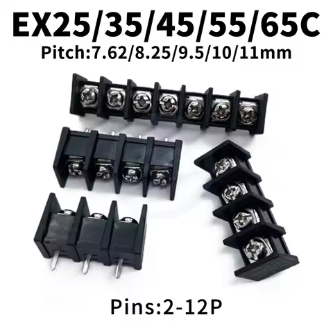 (10 pcs) EX25C-7.62 EX35C-8.25 EX45C-9.5 EX55C-10 EX65C-11 mm Grid type PCB terminal block 2-12Pin