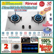 Rinnai Gas Hob RB-772S 2-Burner Flexi Hob Built-in Gas Hob 76cm Stainless Steel Hob (4.5kW) Safety D