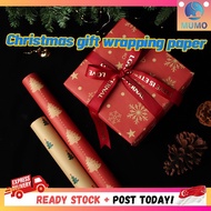 [SG READY STCOK]Christmas gift wrapping paper 70g*10pcs+ribbon Christmas Day decoration Christmas gift