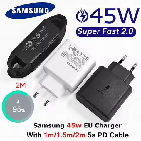 2M Samsung Original 45W PD Charger USB Type C Adapter Super Fast Galaxy S26 S25 Ultra Plus S24 S23 S
