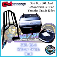 ▦ ✴ ✻ ( MIO GRAVIS ) 36L GIVI BOX AND CMonorack FOR YAMAHA MIO GRAVIS 125cc