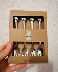 荷蘭直送| Miffy不鏽鋼蛋糕叉一套四件