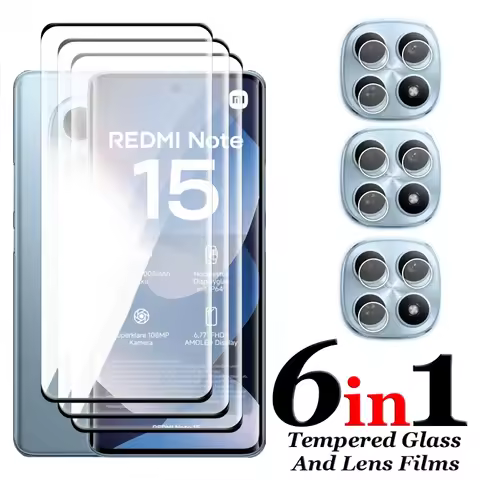For Redmi Note 15 4G Glass For Redmi Note 15 4G 5G Global Tempered Glass 3D Curved Screen Protector 