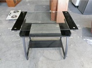 簡易型2.7尺黑玻璃電腦桌-電腦桌-洽談桌-工作桌