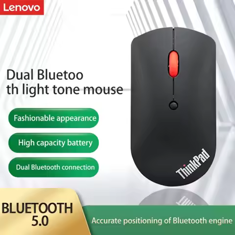 Lenovo Wireless Mouse ThinkPad Wireless Dual Bluetooth Office Laser Mouse Black Ergonomic Laptop Mou