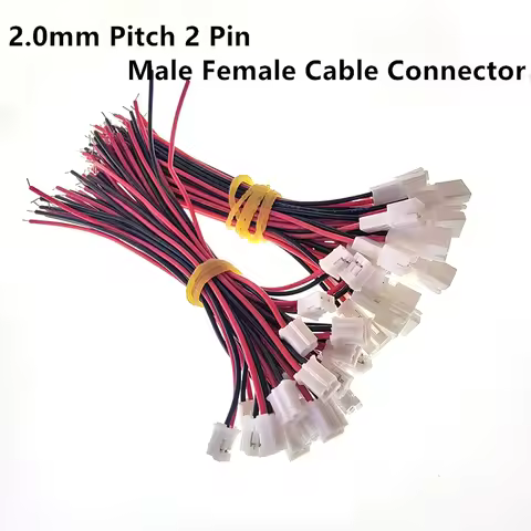 10 pairs 10CM JST PH 2.0 2.0mm Pitch 2 Pin Male Female Cable Connector Micro JST PH 2P Plug Jack Soc