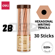 Deli HB/2B Pencil 12/30/50Sticks HB/2B Hexagonal Pencil School Pencil Non-Toxic HB/2B Pensel Sekolah